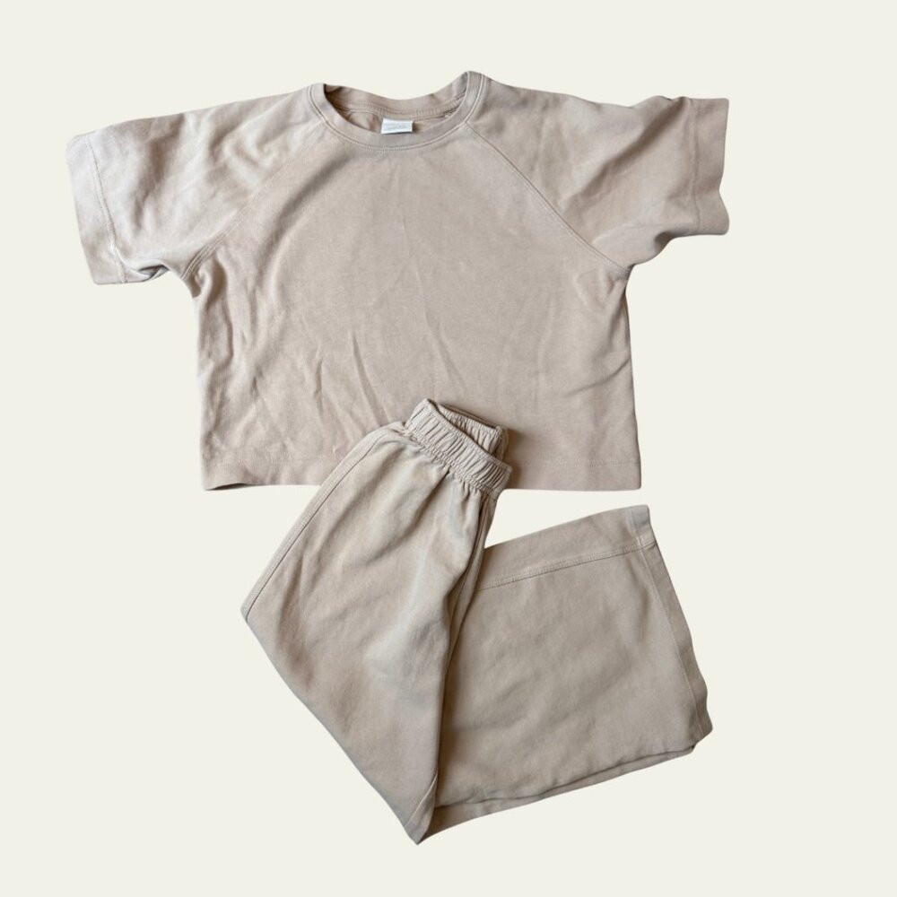 Zara Kids 2-Piece Lounge Set — Oatmeal/Sand
